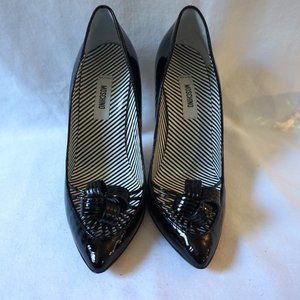 Muschino Patent Leather Chocolate Brown Pointy Toe
